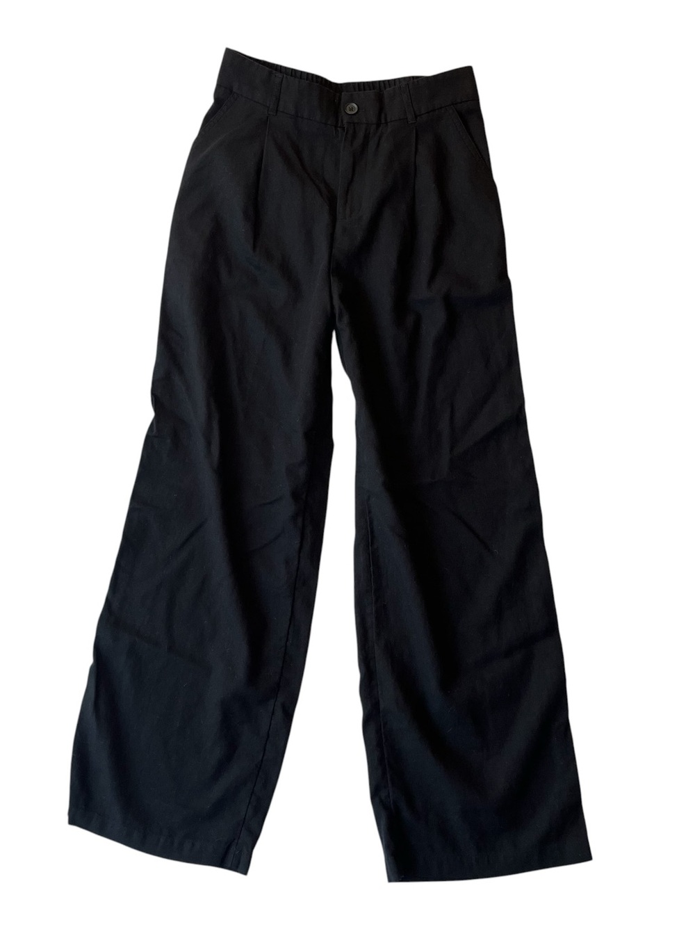Willit wide leg pants M Black 31 waist Linen cotton blend Pleated Womens